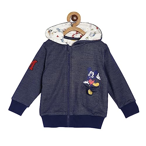 Image of miniklub Unisex Navy Blue Solid Sweatshirt