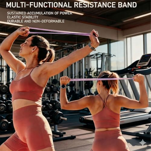 Resistance Bands with Handles,Figure 8 Resistance Band Elastic Fitness Bands Exercise Band for Home Yoga Gym Workout Grey 25LB - image 6