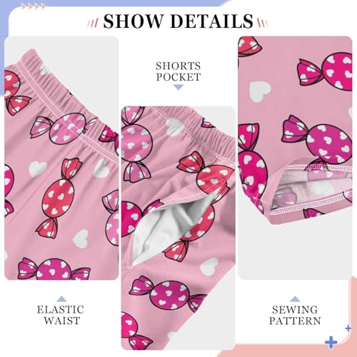 Candy Love Heart Boys Long Pants Soft Trousers Elastic Waist Kids Lounge Bottoms with Pockets S-XL4