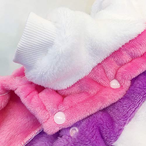 Lifeunion Unicorn Soft Fleece Pet Hoodie Costume Dress Warm Pet Pajamas Clothes Four-Leg Jumpsuit Cosplay Outfit (Small, Unicorn) #TOP4