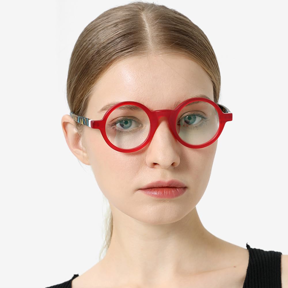 MUTYNE Occhiali da vista in acetato opaco multicolore Montatura da uomo Occhiali da vista rotondi grandi retrò Occhiali da vista da donna