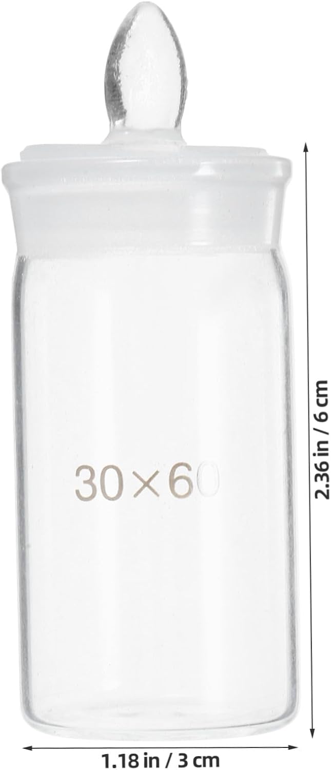2pcs Glass Weighing Bottles for Lab Small Sampling Weighing Jars Lightweight Science Equipment for University Classroom Research
