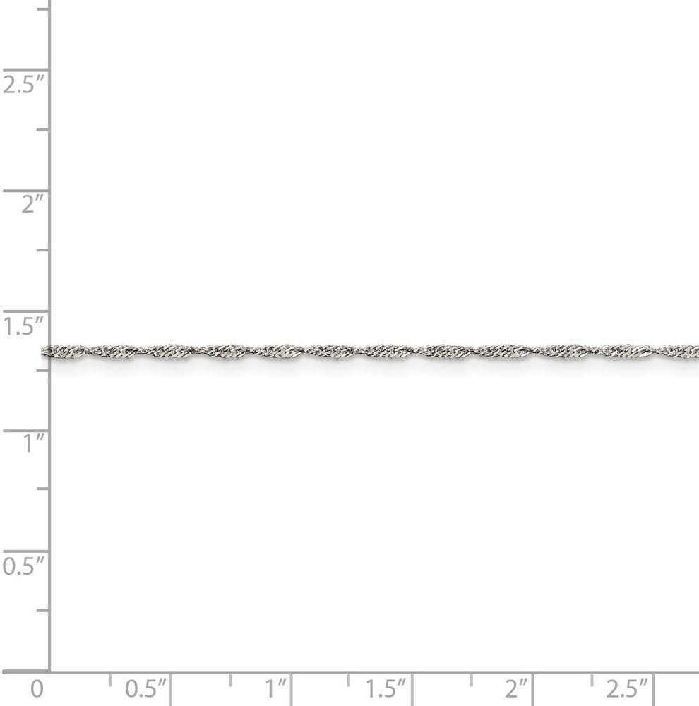 Chain Necklace White Sterling Silver Singapore 18 in 1.4 mm