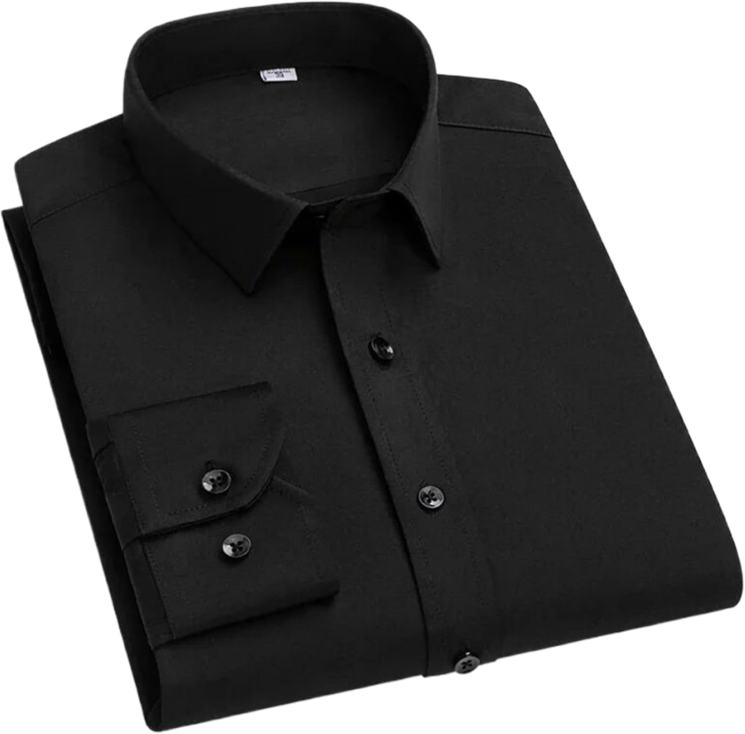 Long-Sleeve Shirts for Men Slim Fit Formal Plain Shirt Office Korean Tops