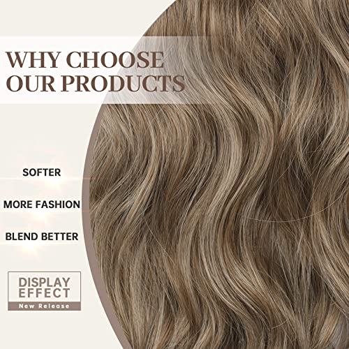 Kookastyle Invisible Wire Hair Extensions With Transparent Headband Adjustable Size 4 Secure Clips Long Wavy Secret Wire Hairpiece 20 Inch Ombre Dirty Ash Blonde For Women #TOP7