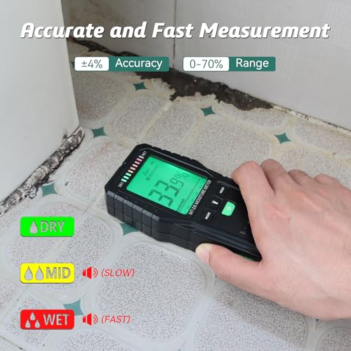 image for RDINSCOS Pinless Moisture Meter for Leak Detection, Water Damage Detec