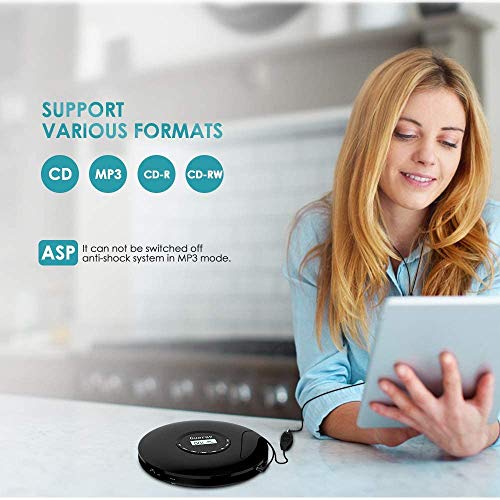 Gueray CD Player tragbar mit 1400 mAh Akku und Kopfhörer Tragbare CD-Player mit 3,5 auf 3,5 mm AUX-Kabel für Kinder… - Image 3