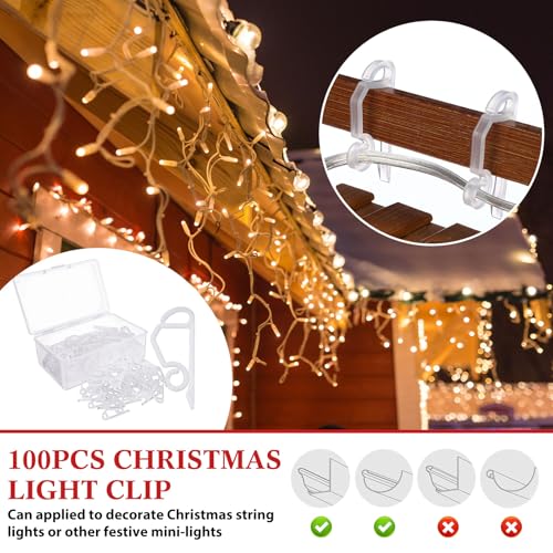 Yoojahow 117 Pcs 100FT SPT-1 Electrical Wire with Female and Male Vampire Plugs and Light Clips Weatherproof 18AWG 2-Conductor Wire for Indoor Outdoor Light String Lamp Cord Holiday Party Supplies by Yoojahow - Image 6