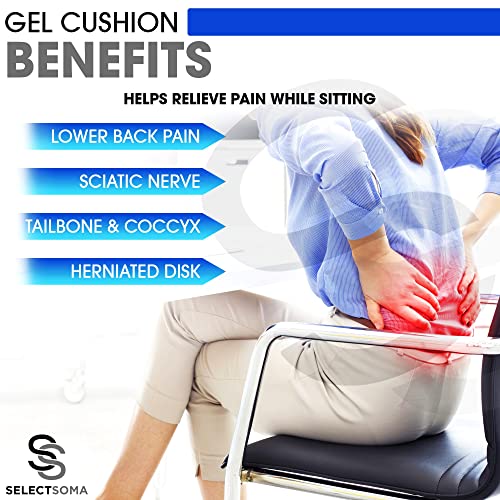 Gel Seat Cushion For Long Sitting – Car Seat Cushion And Office Chair Cushion For Back, Sciatica, Coccyx, Tailbone Pain Relief – Wheelchair Cushion For Pressure Relief – Egg Seat Gaming Chair Cushion #TOP1