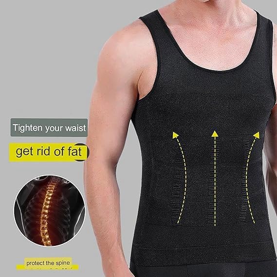 Tonetec Define Tank,Mens Slimming Undershirt,Mens Compression Shirt, Men Slimming Tummy Control Compression Shirt3
