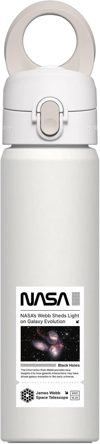 RHINOSHIELD AquaStand Magnetic Bottle 23 oz | Stainless Steel Insulated Water Bottle with Straw Lid, Sport Bottle with MagSafe Compatible Handle, Tripod with Adjustable Angles, Leak Proof - White