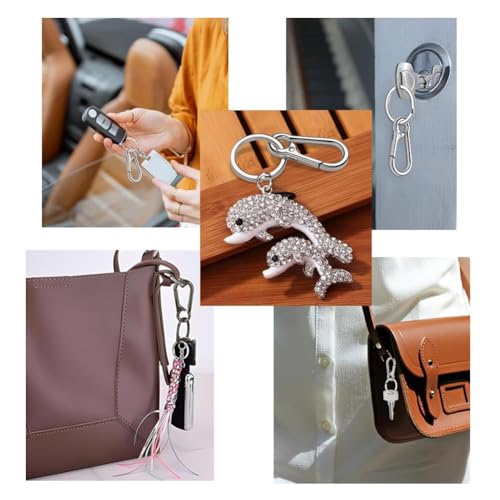 IJPDDRXYN 3 Pack Metal Keychains with Carabiner Clip, Key Ring Holder Organizer for Home & Car, Stylish and Durable Key Chain Finder