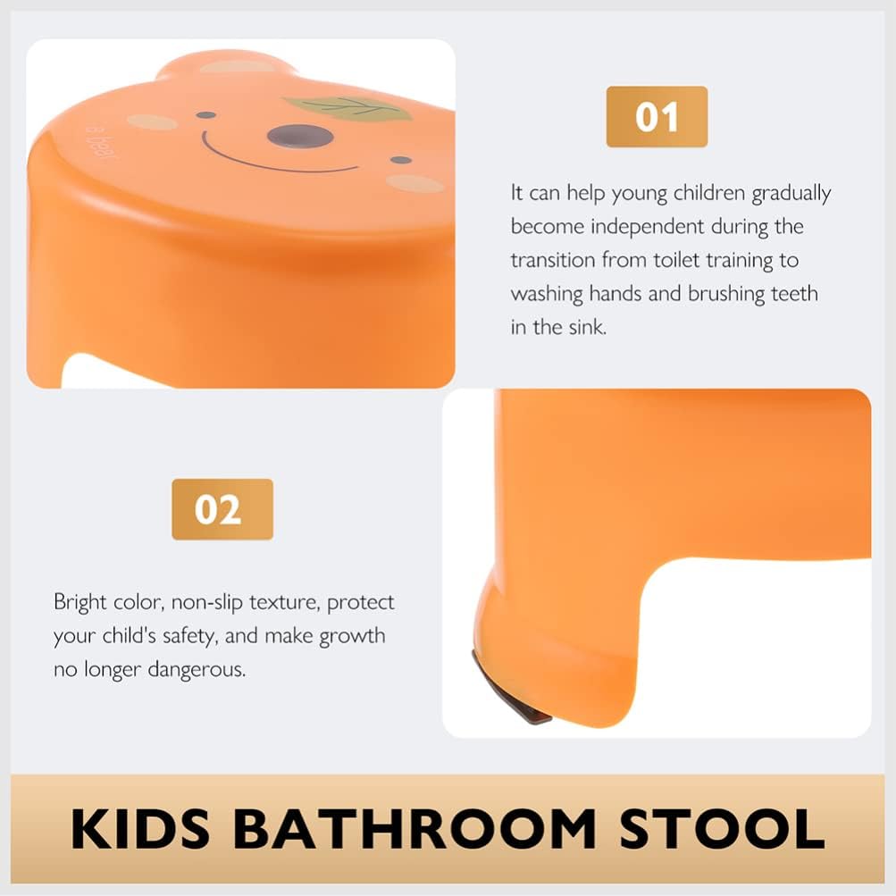2pcs Lightweight Plastic Boys and Girls Stool Non-Slip Step Stool for Bathroom Kitchen Home Use Safe and Convenient for Toddlers