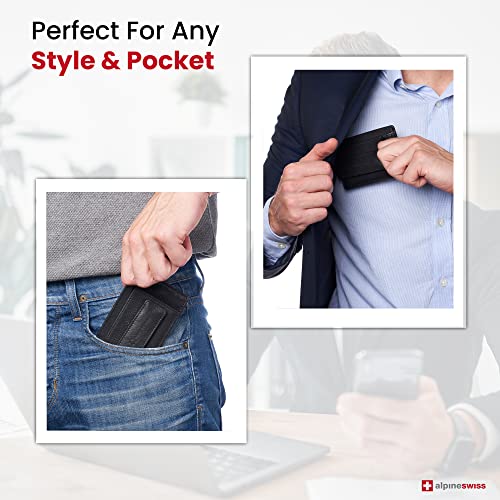 image for Alpine Swiss Harper Mens RFID Slim Money Clip Front Pocket Wallet Mini