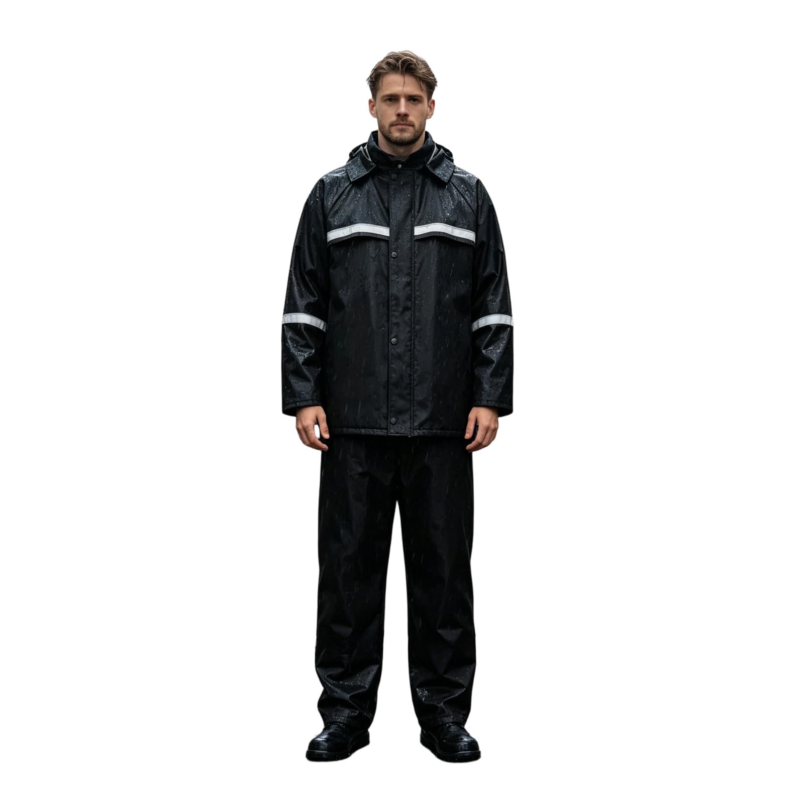 Traje de lluvia para hombre y mujer, reflectante, plegable, chaqueta y pantalones de lluvia, conjunto holgado para moto, traje de entrenamiento ligero para exteriores, senderismo, camping