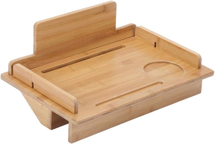 Attachable Bedside Table Nightstand Organizer Shelf, Natural Bamboo Bedside Shelf, Bed Shelf, for Laptop Tray Work Study Dining Desk, 15''*10''*3.15''