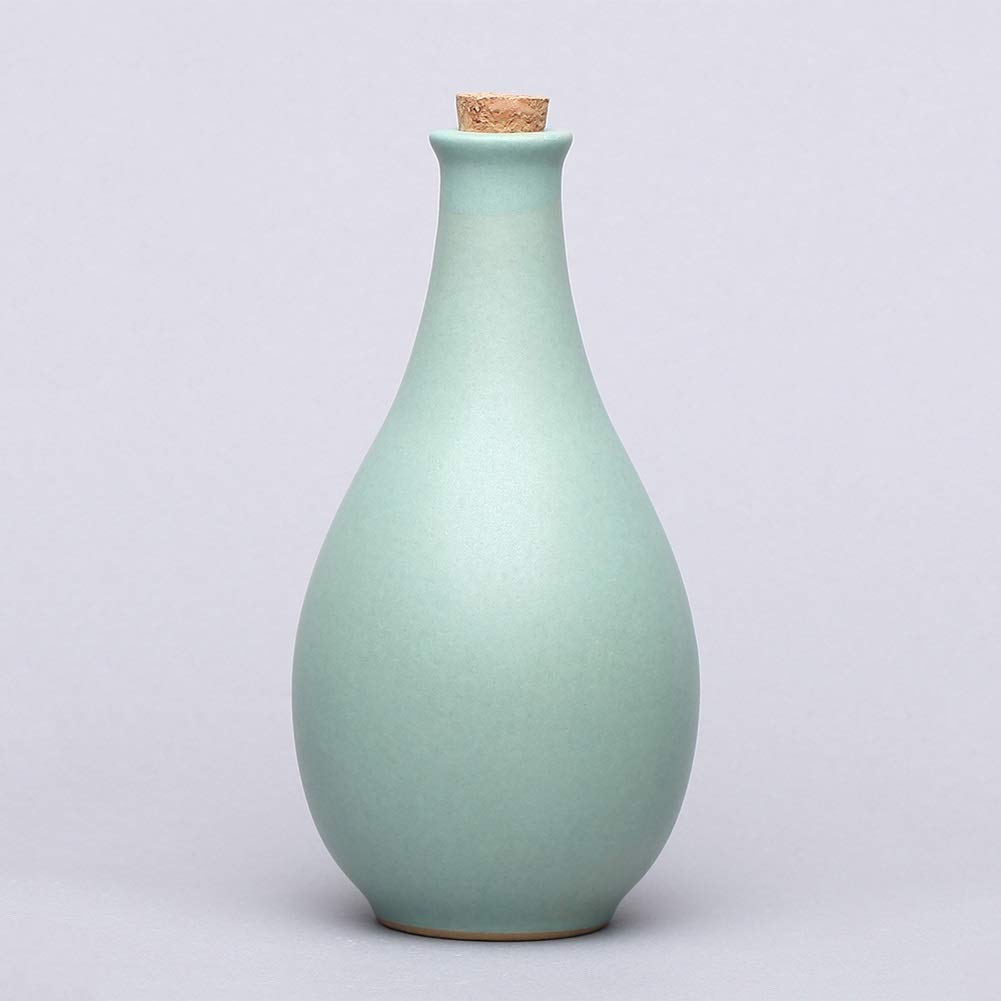 Vaso per sakè retrò Verde Chiaro in Ceramica Artigianale/brocca per Vino/Vaso per Vino/Decorazione per composizioni Floreali 500 ml