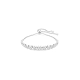 Imber Tennis bracelet, Mixed round cuts, clear, Rhodium finish