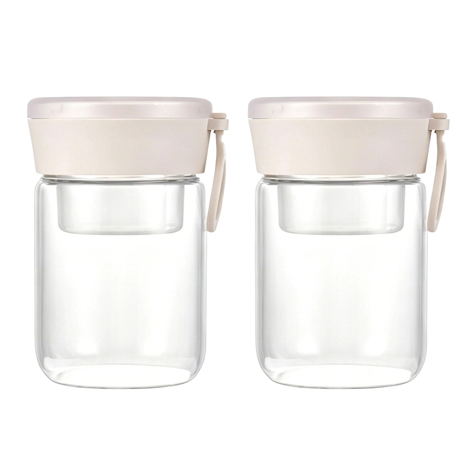 Msioytog Overnight Oat Container with Seal Lid and Spoon Overnight Oat Jar, Glass Food Storage Jars for Salad Yogurts Cereal Milks Glass Oatmeal Jars with Lid and Spoon
