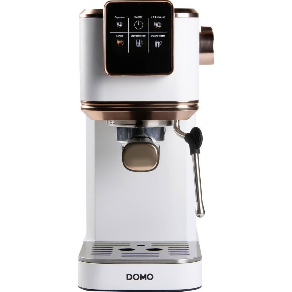DOMO DO746K, machine à espresso 20 bar, blanc et or rose, café glacé