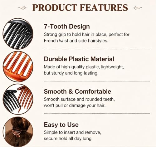 Set de 6 Peines de 7 Dientes para Peinados miniatura 3