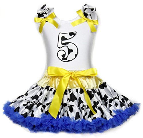 Camisa de vaquera niña azul para ropa de fiesta de cumpleaños infantil con falda vaca de 1 a 8Y