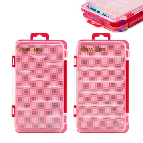 Geinxurn Small Flat Storage Parts Organizer 2Pcs Red Portable Transparent Plastic Small Parts Tool Box with Removable Dividers Screwdriver Bit Cases Storage(2 Pieces)