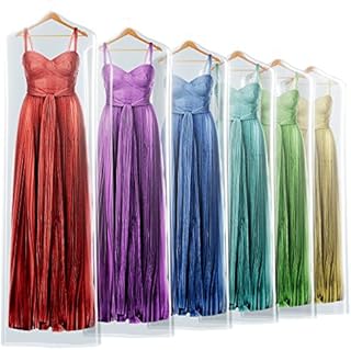HANGERWORLD 6 Clear 84inch 100 Gauge Dry Cleaning Laundrette Polythylene Garment Clothes Cover Protector Bags.