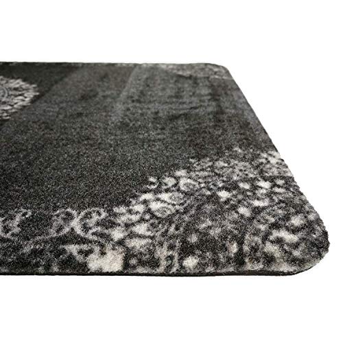deco-mat Fußmatte Orient (40 x 60 cm, Schwarz) - rutschfeste und waschbare Fußmatte für außen/innen - saugstarke… – Bild 4