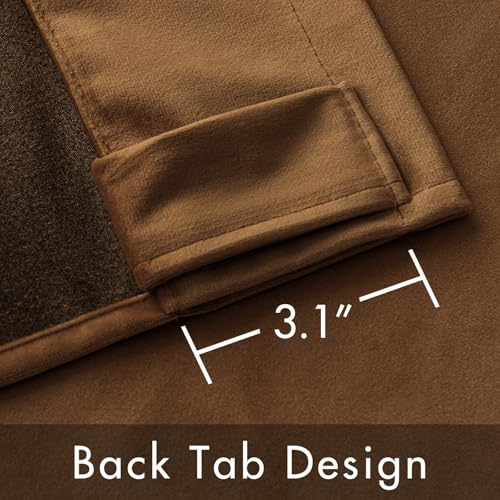 Image of MIULEE Velvet Curtains 52x96 inches 2 Panels Brown Blackout Curtains | Luxury, Bedroom Living Room, Thermal Insulated, Super Soft Window Drapes, Rod Pocket & Back Tab