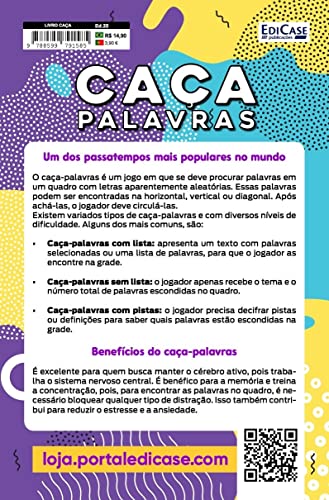 Livro Caça-Palavras 25: Nível Médio/ Difícil - Objetos, animais, alimentos, curiosidades e muito mai
