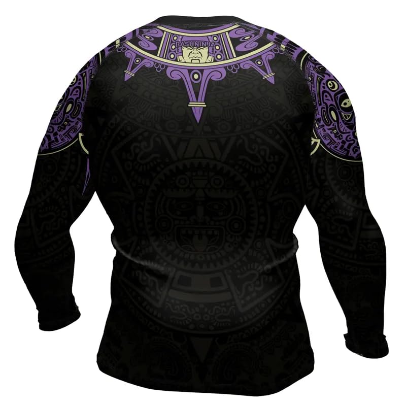 Aztec BJJ Long Sleeve Rash Guard for Men MMA Workout Compression Shirt Grappling Jiu Jitsu3