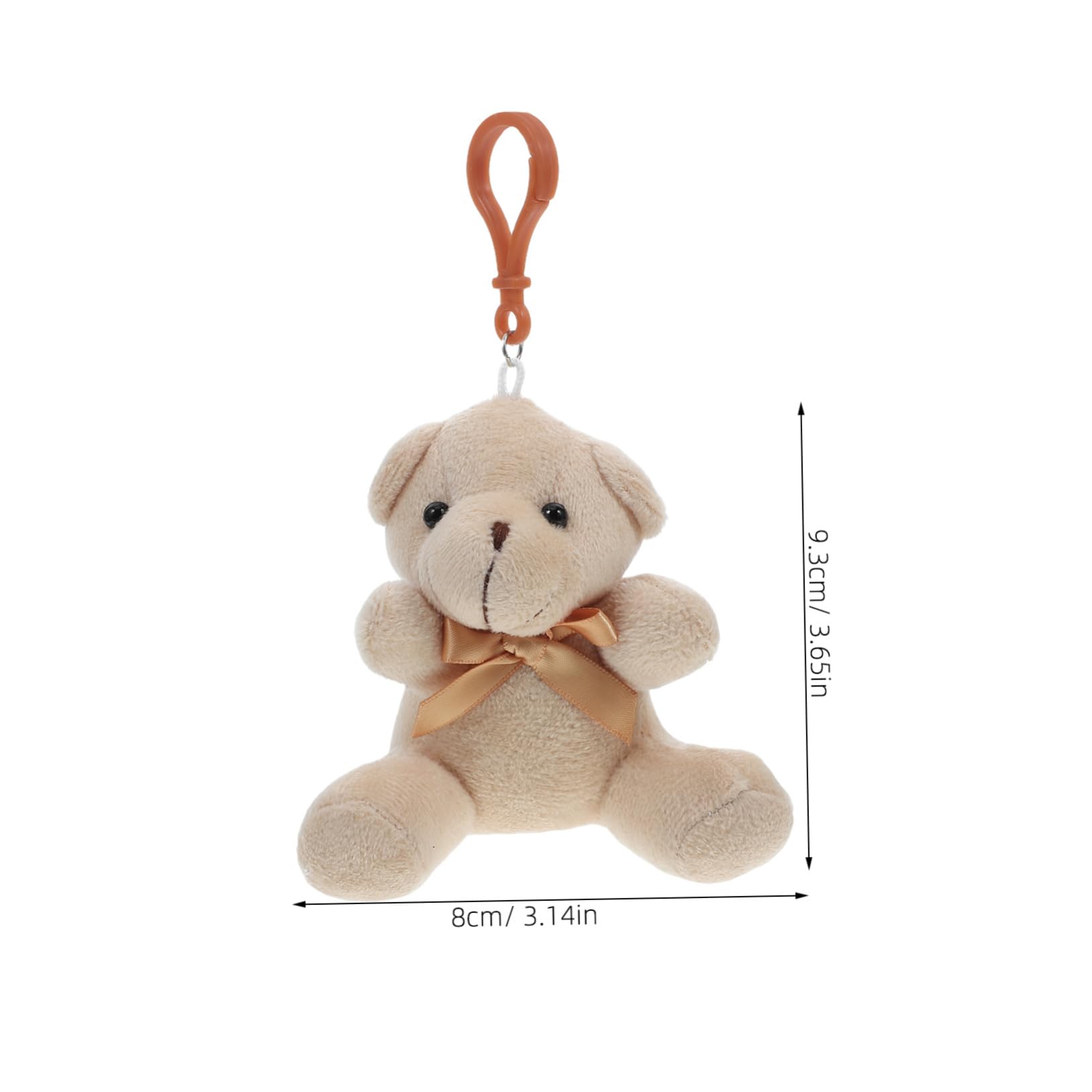 Cabilock 2 Pcs Cute Bow Plush Bear Keychain Soft Trinket for Birthdays Weddings Adorable Mini Stuffed Animals for Bag Ornaments