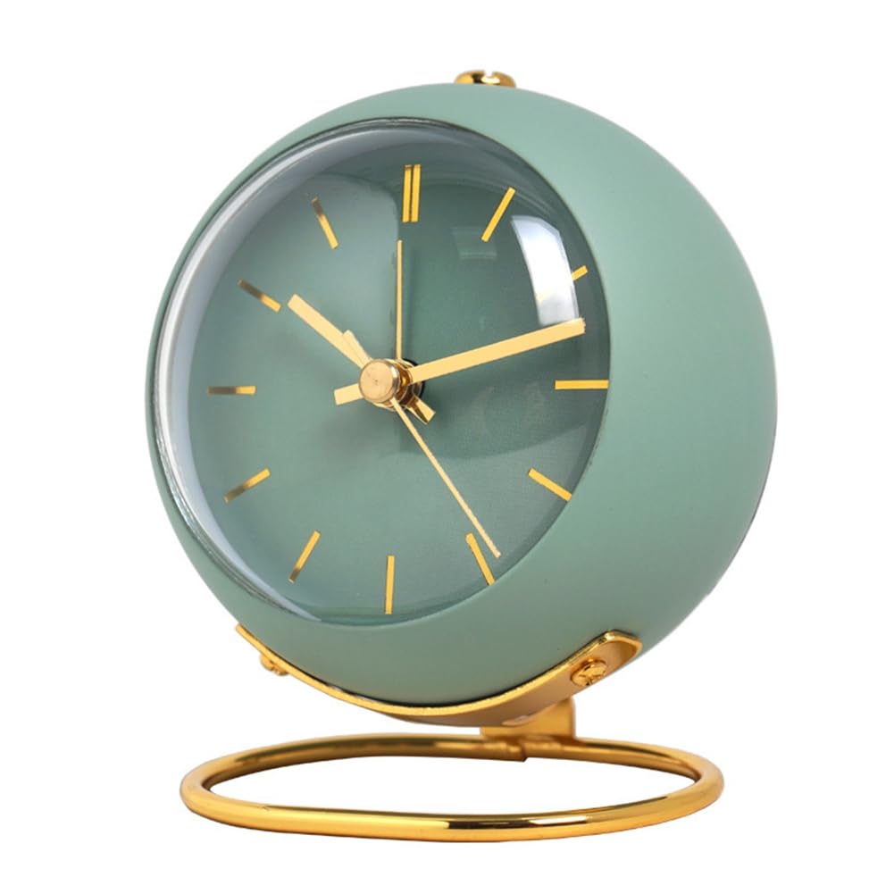 CTRLZS Alarm Clocks Retro Backlight Alarm Clocks Simple Design Small Desk Clock with Night Light,Silent Non-Ticking,Battery Powered Green