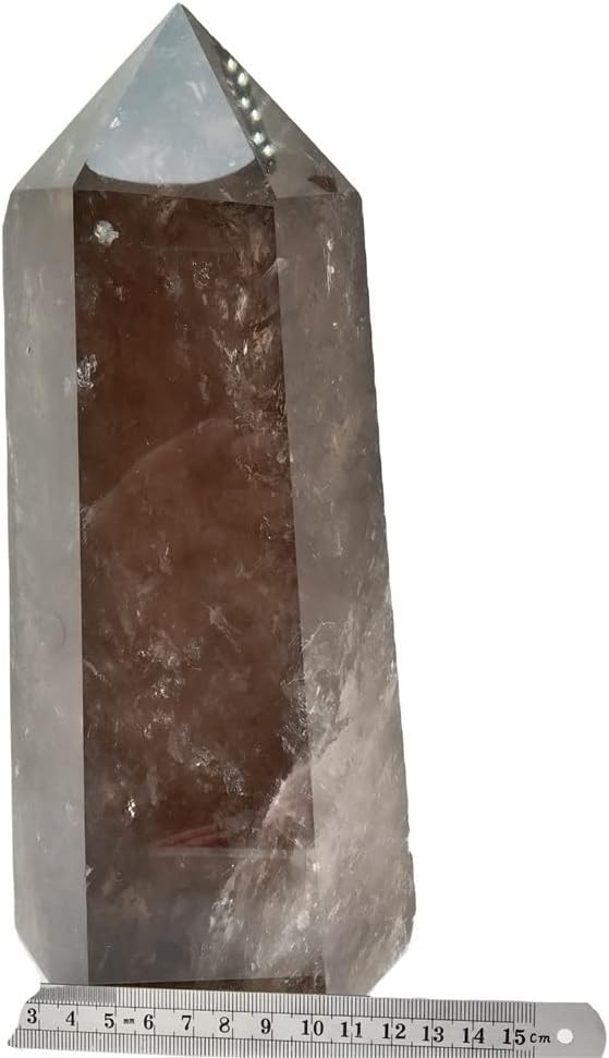 Meditation Home Natural Crystal Pagoda Tawny Crystal Pillar Polished Crystal Stone (Size : 7-8cn)