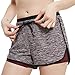 RIBOOM Women Workout Fitness Running Shorts Double Layer Active Yoga Gym Sport Shorts Violet