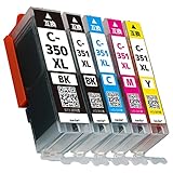 Canon キヤノン用 BCI-351XL(BK/C/M/Y) + BCI-350XL(BK) 【全色大容量/5色パック】 互換 インク カートリッジ 純正と併用OK [安心国内 QR(WEB) 説明書] BCI-351XL+350XL 5MP BCI 351XLBK 351XLC 351XLM 351XLY 350XLBK 【nasia+製/Hyper互換】