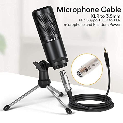 MAONO Podcast Equipment Bundle Audio Interface with Studio Headphone, Maonocaster Lite Portable ALL-IN-ONE Podcast Production Studio with 3.5mm Microphone for Guitar, Live Streaming, PC, Recording