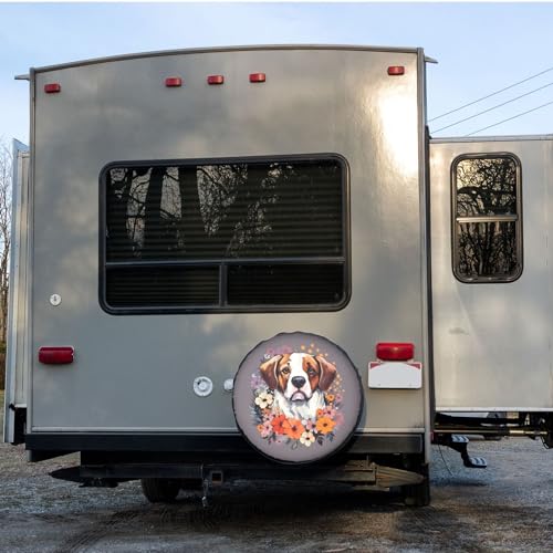 Image of Dujiea Bulldog Face Spare Tire Cover, Universal Wheel Tire Cover Waterproof Dust-Proof Tire Protectors for Trailer Rv SUV Truck Camper and Many Vehicle 14 15 16 17 Inch