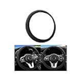 Car Steering Wheel Cover, 15 Inch Suede Breathable Anti-Slip Vehicle Steer Wheel Protector with Inner Ring, Automotive Interior Accessories, Universal for SUV RV Truck (Black/Blue)