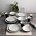 Noritake Colorwave Graphite 16-Piece Coupe Set, Service for 4 in Black/Graphite