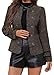 Mina Self Tweed Blazers Jacket for Women Sweater 2025 Fall Brown Double-Breasted Cropped Crop Short Business Casual Work Professional Winter Womens Dressy Petite Women's Blazer Jackets Coat 7/BR M