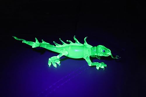 Miniatura 7 de Uranium Glass Lizard Salamander Figurine Glass UV Lizard hand blown glass Glass Lizard Salamander Hand-Blown Figurine
