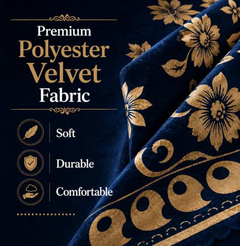 Image of Floral Dining Table Cover for 4 Seater | 58 x 38 Inch Rectangle Polyester Table Cloth | Washable Fabric Table Cover for Dining Table | Dust & Scratch Protection | Blue