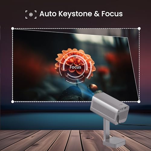 Image of Epic 1122 Smart Projector Native 1080P Full HD 4K Support Android Netflix & Prime Built-in Auto Focus & Keystone 400 ISO WiFi 6 & BT 5.4 Portable Home Theater Projector for IPL Movies & Gaming