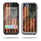 MightySkins Protective Vinyl Skin Decal Cover for LifeProof iPhone 5C Case fre Case wrap sticker skins Vintage Flag