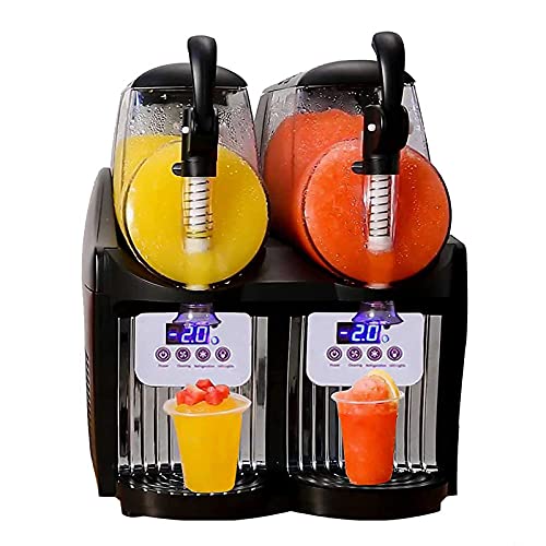 Máquina de hielo comercial 2 latas máquina de jugo de mezcla de acero inoxidable máquina de bebida 2,5 l por lata con pantalla LCD equipada con un tatuaje