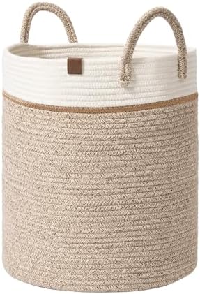Affordable Amazon Home Decor for a Pinterest-Worthy Small Apartment LA JOLIE MUSE Woven Basket Rope Storage Baskets - Tall Cotton Bas...