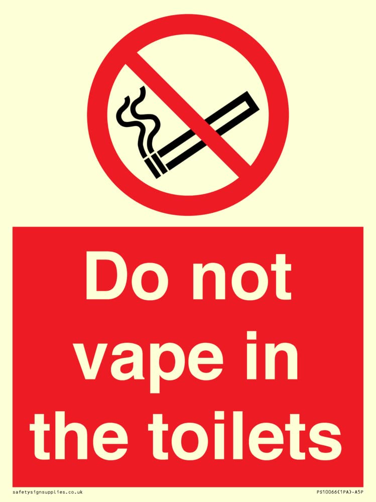 Do not vape in the toilets Sign - 150x200mm - A5P