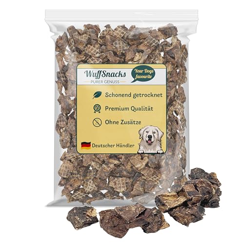 Rinderlungenwürfel für Hunde I 2,5 kg I Rinderlunge getrocknet würfel klein I Trainingsleckerli Hund I Rinderlunge für Hunde getrocknet | fettarm I Leckerlies von Wuffsnacks